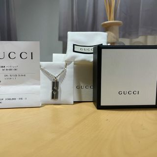 グッチ(Gucci)のGUCCI ネックレスメンズノットプレートロングペンダント(値下げしました)(ネックレス)