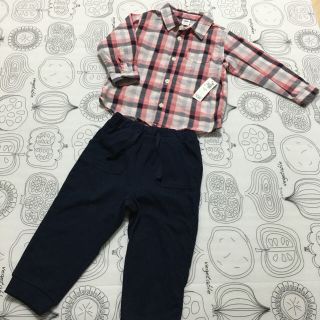 オールドネイビー(Old Navy)の新品☆85 長袖シャツ&薄手スウェットパンツ(シャツ/カットソー)