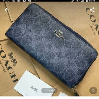 コーチ(COACH)のCOACH コーチ coach 長財布 シグネチャー デニム ミッドナイト ブ(財布)