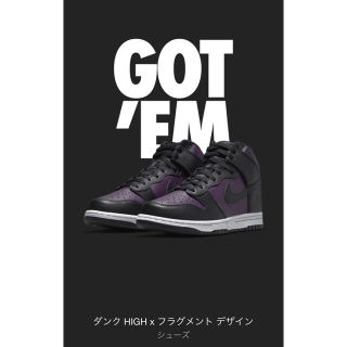 ナイキ(NIKE)のnike fragment dunk high 27.5(スニーカー)