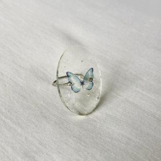 ロキエ(Lochie)の୨୧ Vintage rétro Butterfly Glass Ring #1(リング)