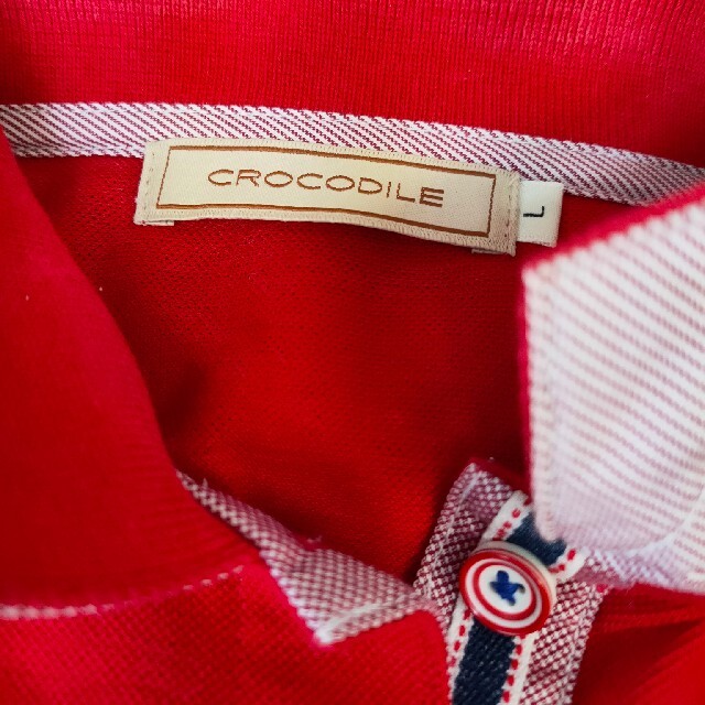 Crocodile(クロコダイル)のCROCODILE クロコダイル　ポロシャツ　レッド　L レディースのトップス(ポロシャツ)の商品写真