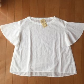 ムジルシリョウヒン(MUJI (無印良品))の無印良品♡オーガニックコットン✱白ブラウス✱袖フリル(シャツ/ブラウス(半袖/袖なし))