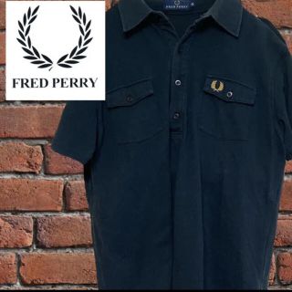 フレッドペリー(FRED PERRY)の【希少】フレッドペリー ポロシャツ ブラック ゴールド刺繍ロゴ ワンポイント(ポロシャツ)