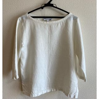 ユニクロ(UNIQLO)のユニクロ　カットソー　麻100％　INES DE LA FRESSANGE 白(シャツ/ブラウス(長袖/七分))