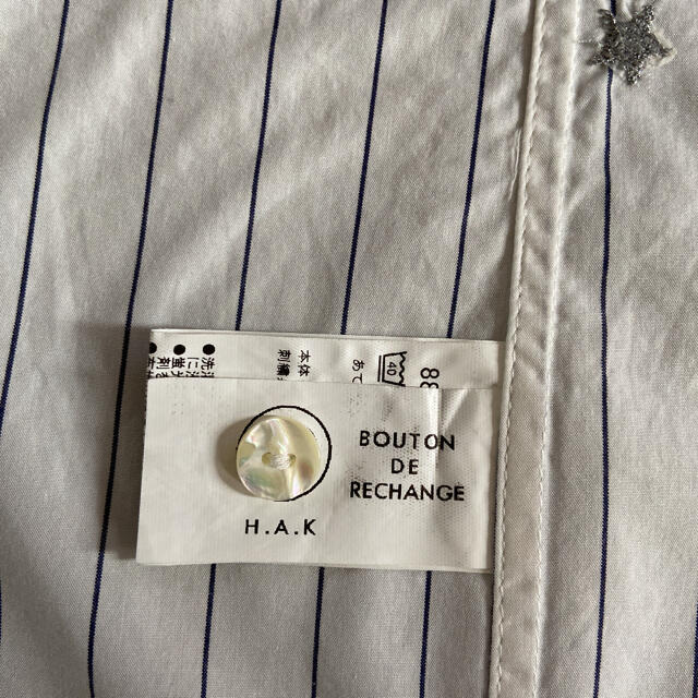 H.A.K(ハク)のH.A.K 星刺繍ストライプ　ロング丈ブラウス レディースのトップス(シャツ/ブラウス(長袖/七分))の商品写真