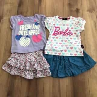 バービー(Barbie)のBarbie Tシャツ２枚＋ショートパンツ２枚(Ｔシャツ)