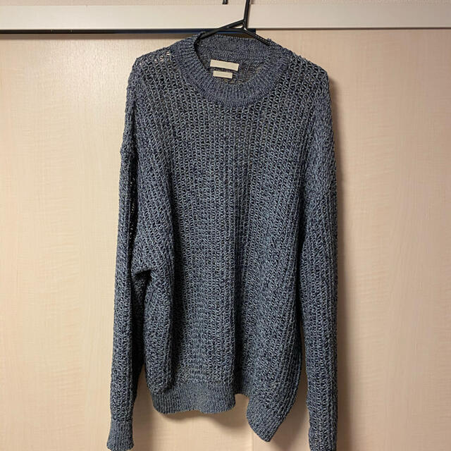 YOKE LARGE MESHED CREW NECK RIB KNIT