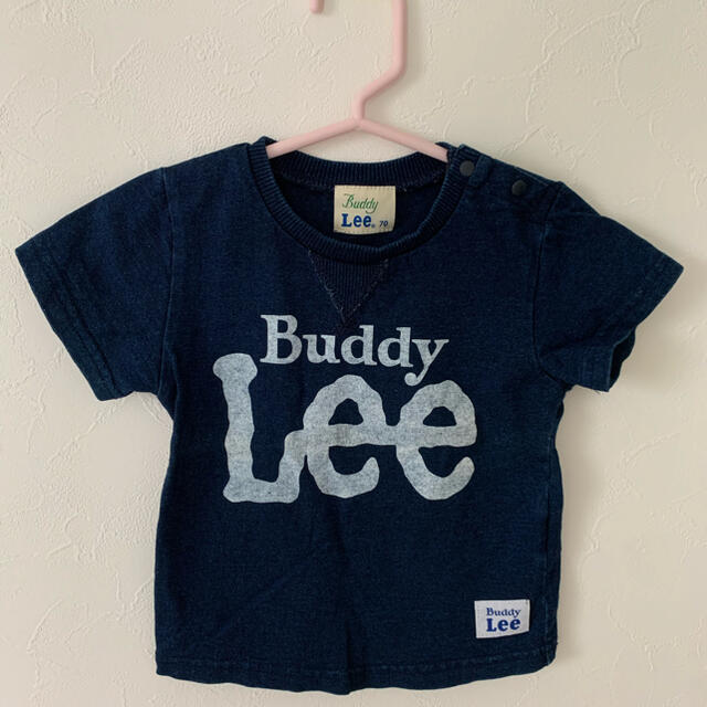 Buddy Lee(バディーリー)のBuddyLee 半袖Ｔシャツ ネイビー デニム風 70 キッズ/ベビー/マタニティのベビー服(~85cm)(Ｔシャツ)の商品写真