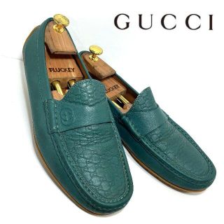 グッチ(Gucci)のぷー様専用激レアカラー GUCCI グッチ 7 シマ GG柄ローファー グリーン(ドレス/ビジネス)