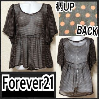 フォーエバートゥエンティーワン(FOREVER 21)の【Forever21】ドット柄シフォンシアーブラウス(シャツ/ブラウス(半袖/袖なし))