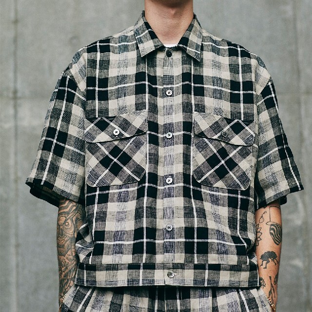 COOTIE(クーティー)のCOOTIE Linen Check Work S/S Shirt メンズのトップス(シャツ)の商品写真