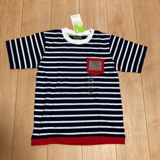 クロックス(crocs)のcrocs   ネイビーボーダーTシャツ（150cm）(Tシャツ/カットソー)