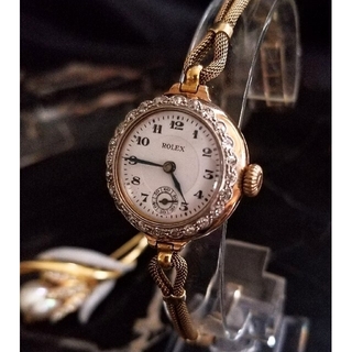 ロレックス(ROLEX)の☆ROLEX ☆ダイヤベゼル　15金無垢　アンティーク OH済 1940年代(腕時計)