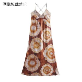 ザラ(ZARA)の💠6月新作🦋4465◆リゾート エスニック 柄 レース キャミワンピース(ひざ丈ワンピース)