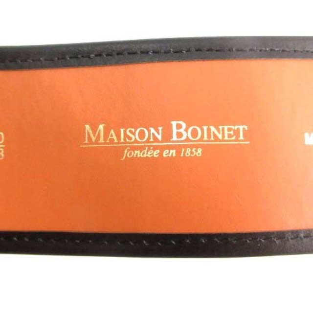 メゾンボワネ MAISONBOINET ワイドベルト ハト目 78/28 茶 黒