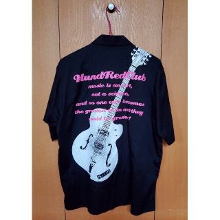 黒白ドット ピンクのボーリングシャツ風 サーキュラーワンピース
