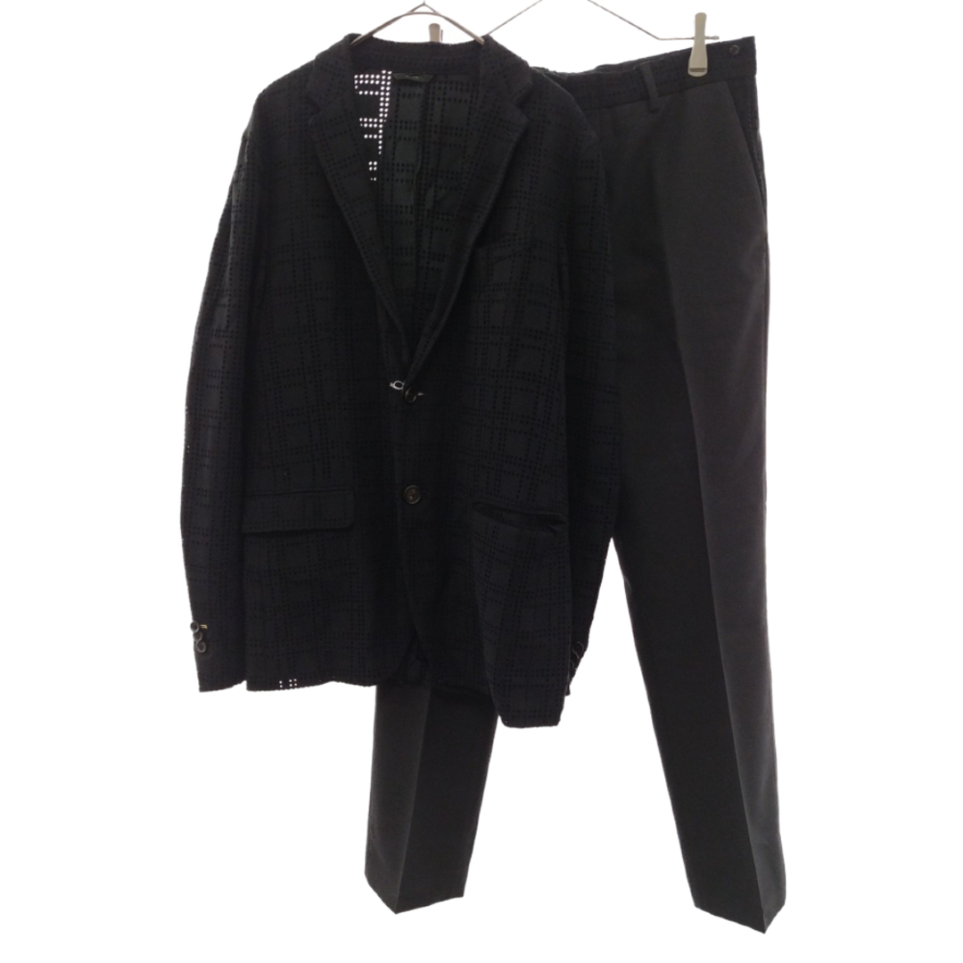 FENDI フェンディ 21SS Short Wool Blended Fabrics Plain Blazers Jackets Bテーラードジャケット スラックスパンツ セットアップスーツ FJ0856 ブラック