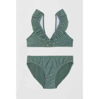 エイチアンドエム(H&M)の新品　キッズ　女子　水着 ビキニ　緑　140(水着)