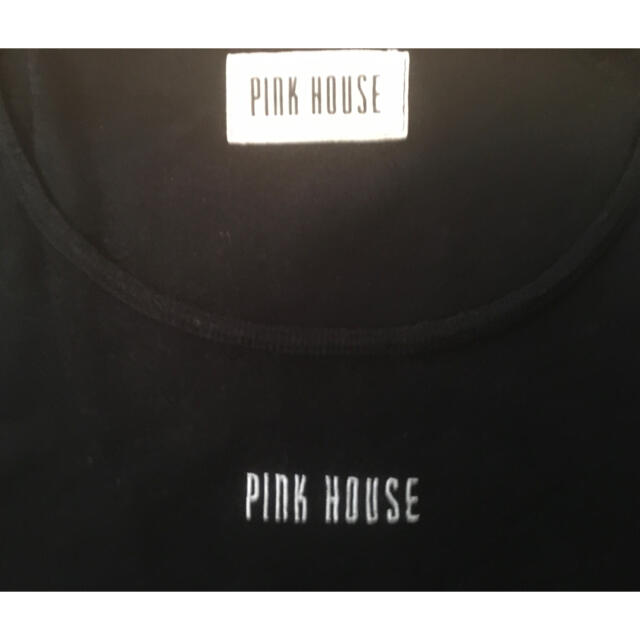 PINK HOUSE(ピンクハウス)のピンクハウス　すかし編み半袖Tシャツ　ロゴ レディースのトップス(Tシャツ(半袖/袖なし))の商品写真