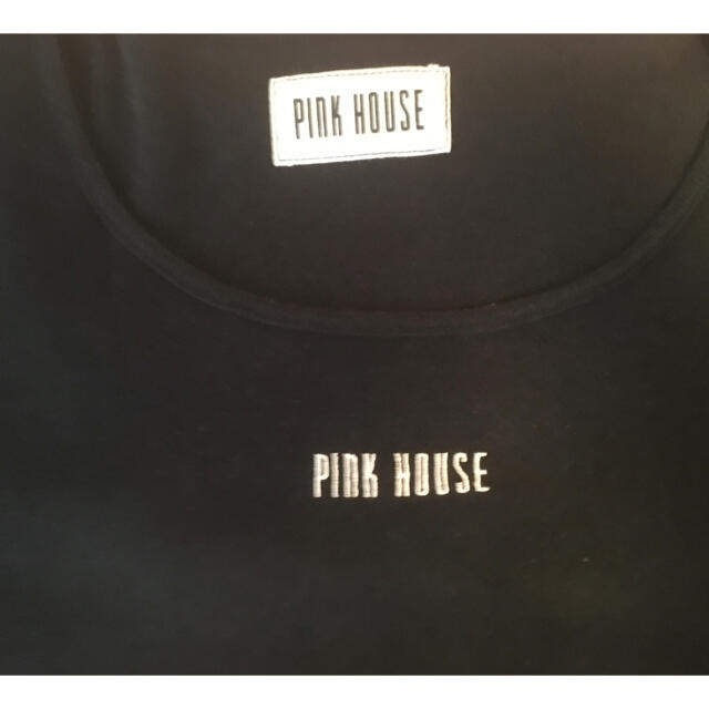 PINK HOUSE(ピンクハウス)のピンクハウス　すかし編み半袖Tシャツ　ロゴ レディースのトップス(Tシャツ(半袖/袖なし))の商品写真