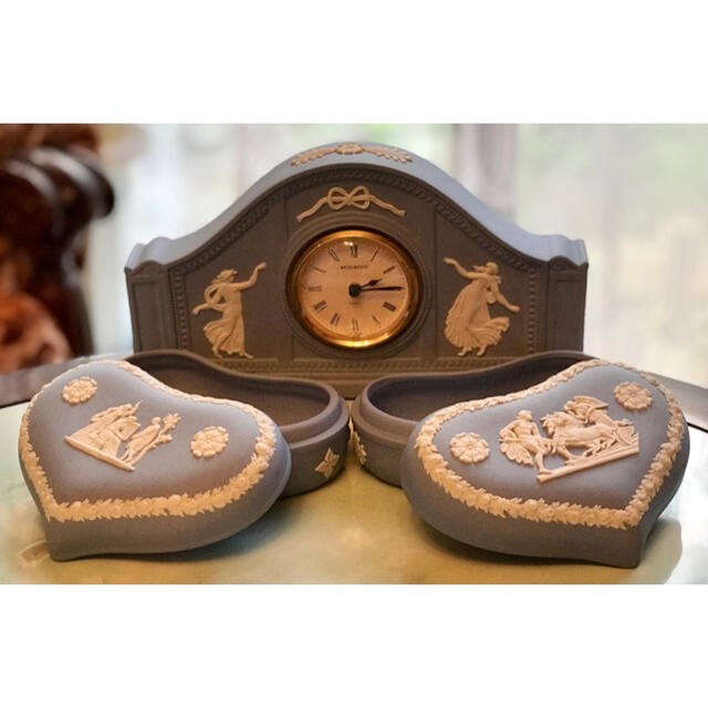 ウエッジウッド ジャスパー 時計とハートケース2種