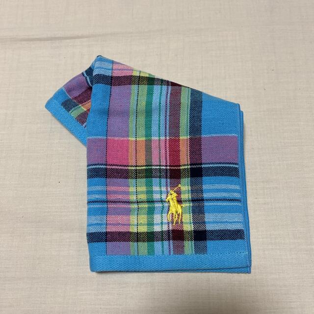 POLO RALPH LAUREN(ポロラルフローレン)のラルフローレン　ガーゼミニタオル　未使用品　チェック　#854 メンズのファッション小物(ハンカチ/ポケットチーフ)の商品写真