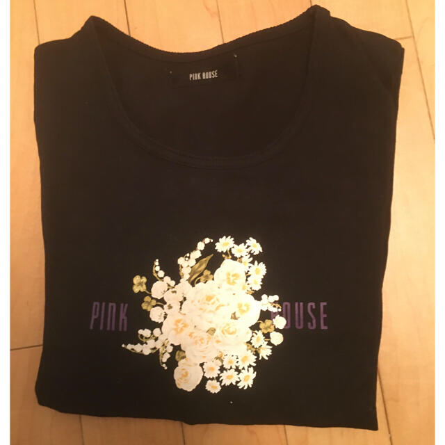 PINK HOUSE(ピンクハウス)のピンクハウス　白薔薇ブーケプリント　半袖Tシャツ レディースのトップス(Tシャツ(半袖/袖なし))の商品写真