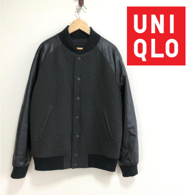 UNIQLO(ユニクロ)の【美品】❤️ユニクロ❤️ スタジャン ブルゾン 黒 〈M〉UNIQLO 春 夏 メンズのジャケット/アウター(スタジャン)の商品写真