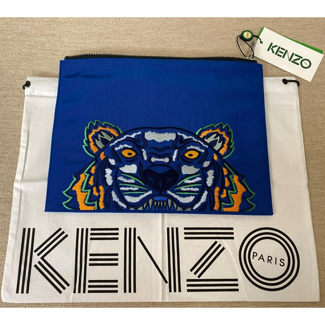 新品 KENZO Paris タイガーロゴ刺繍 クラッチバッグ ケンゾー