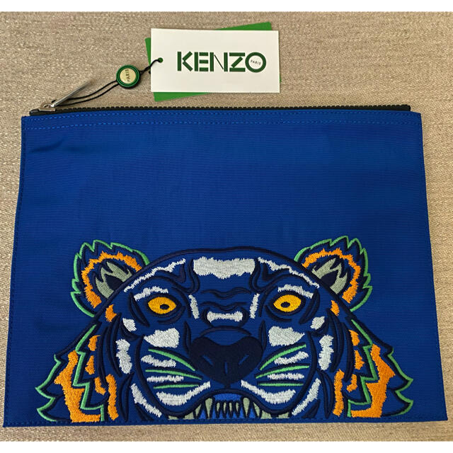 新品 KENZO Paris タイガーロゴ刺繍 クラッチバッグ ケンゾー