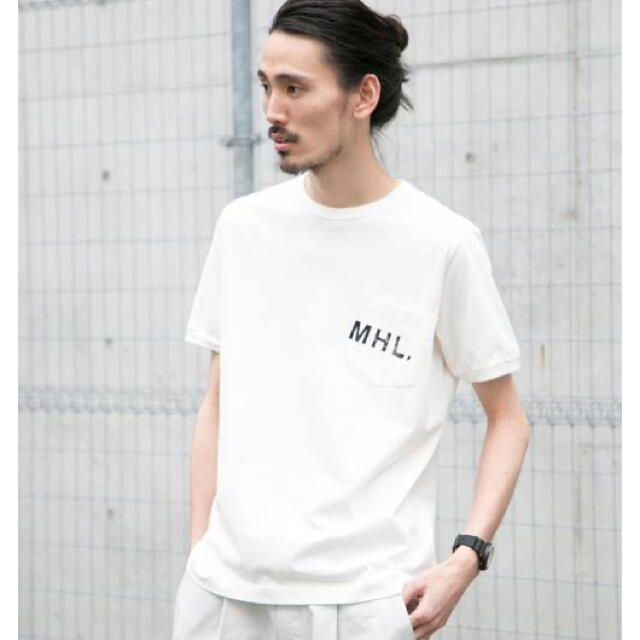 MARGARET HOWELL(マーガレットハウエル)のMHLポケットTシャツ　チャコールグレー メンズのトップス(Tシャツ/カットソー(半袖/袖なし))の商品写真