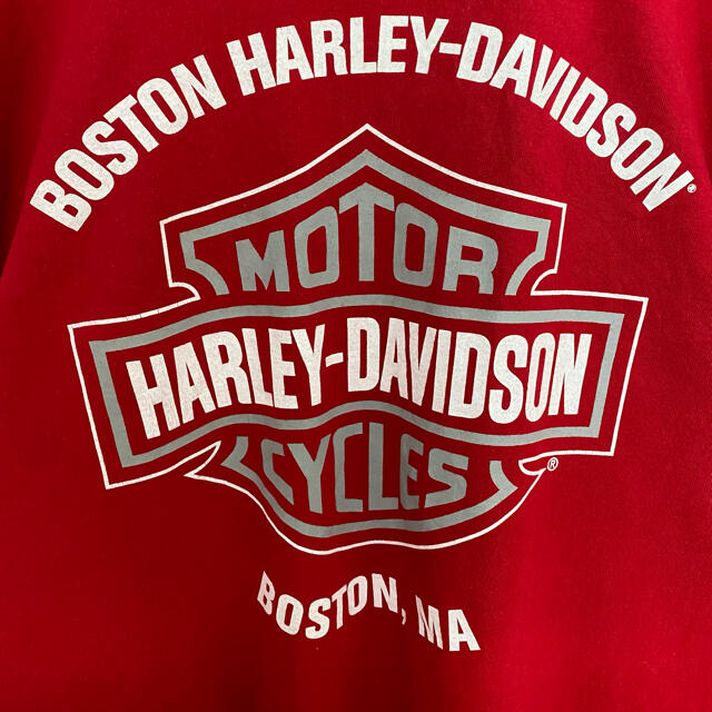 Harley Davidson(ハーレーダビッドソン)の【古着】90s ハーレーダビッドソン 両面プリント 希少レッドTシャツ　貴重 メンズのトップス(Tシャツ/カットソー(半袖/袖なし))の商品写真