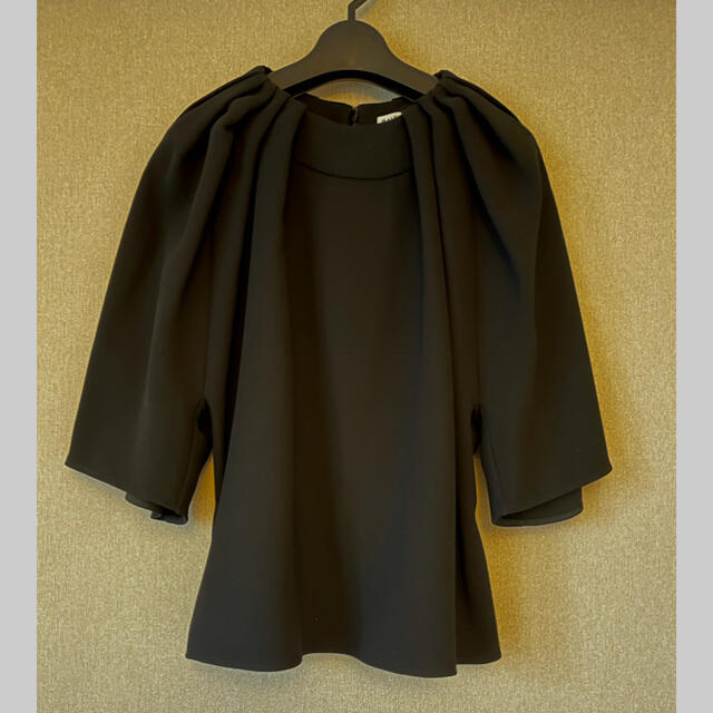 Balenciaga(バレンシアガ)のBALENCIAGA バレンシアガ　美品　ブラックシフォンブラウス レディースのトップス(シャツ/ブラウス(長袖/七分))の商品写真