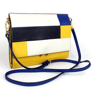 MARNI マルニ ショルダーバッグ カーフ イエロー ネイビー トランクバッグ