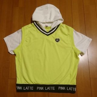 ピンクラテ(PINK-latte)のピンクラテ ベスト風Vネックパーカー トップス XS150(Tシャツ/カットソー)