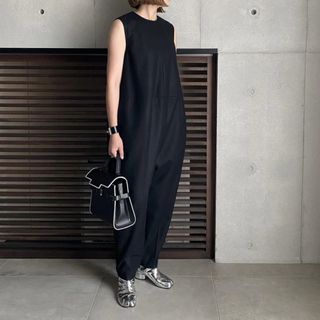 LOHEN フランネルバイカラーステッチオールインワン　サイズ36(オールインワン)