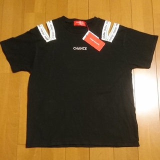 レピピアルマリオ(repipi armario)の新品タグ付レピピアルマリオ肩あきTシャツ 黒 M 160～165(Tシャツ/カットソー)