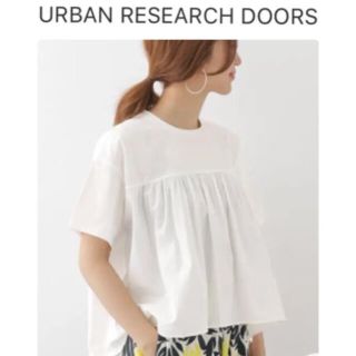 アーバンリサーチドアーズ(URBAN RESEARCH DOORS)のURBAN RESEARCH DOORS  布帛ドッキングTシャツ  ホワイト(Tシャツ/カットソー(半袖/袖なし))