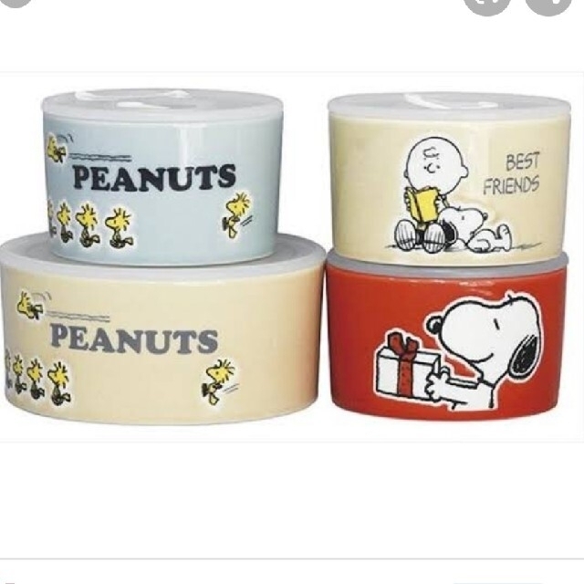 PEANUTS(ピーナッツ)のスヌーピー　レンジ4点セット インテリア/住まい/日用品のキッチン/食器(容器)の商品写真