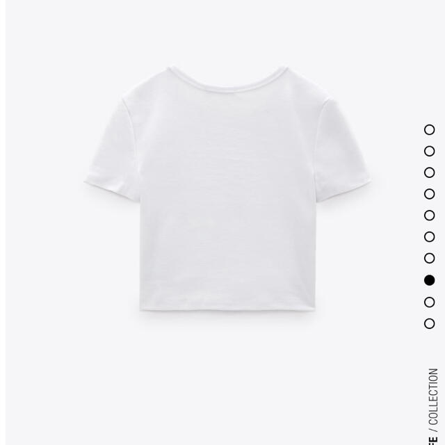 ZARA(ザラ)のZARA クロップド丈Tシャツ テキストTシャツ コットンTシャツ 白 レディースのトップス(Tシャツ(半袖/袖なし))の商品写真