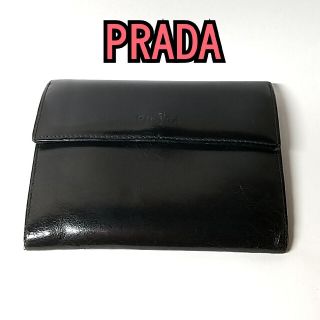 プラダ(PRADA)のプラダ PRADA 財布 折り財布 メンズ 黒 ブラック(折り財布)