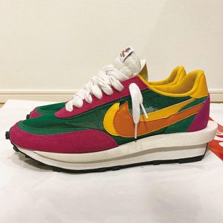 ナイキ(NIKE)のSacai × NIKE LDWAFFLE パイングリーン(スニーカー)