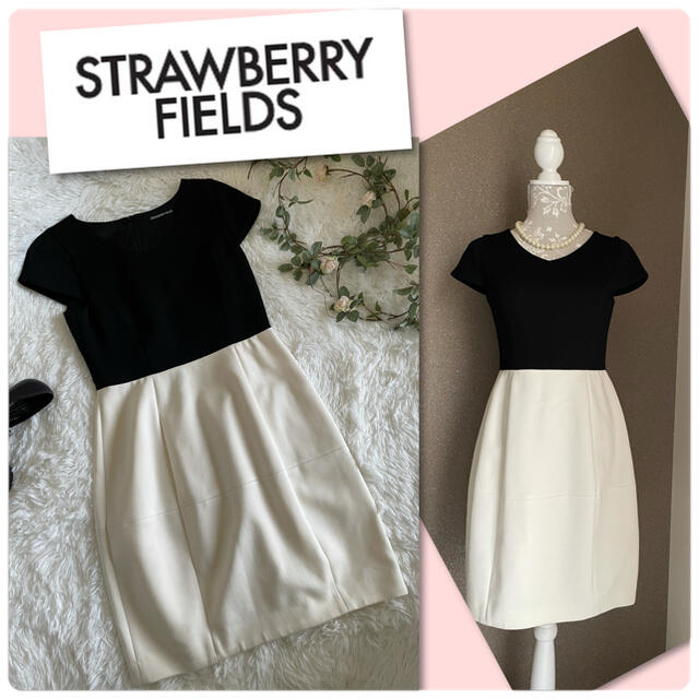 STRAWBERRY-FIELDS(ストロベリーフィールズ)の♡NYAKO様専用です　美品　ストロベリーフィールズ　バイカラーワンピース♡ レディースのワンピース(ひざ丈ワンピース)の商品写真