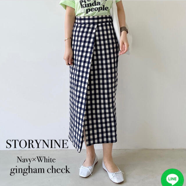 【story nine】ギンガムチェック タイトスカート レディースのスカート(ロングスカート)の商品写真