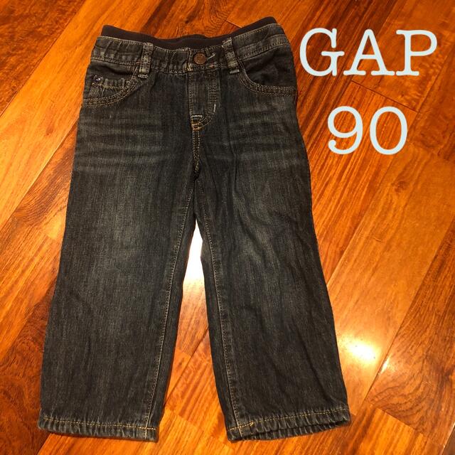 babyGAP(ベビーギャップ)のベビーギャップ　綿裏地付きインディゴジーンズ　90 キッズ/ベビー/マタニティのキッズ服男の子用(90cm~)(パンツ/スパッツ)の商品写真