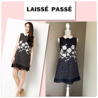 レッセパッセ(LAISSE PASSE)の♡レッセパッセ　パネルフラワードットプリントワンピース♡(ひざ丈ワンピース)