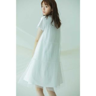 ジルバイジルスチュアート(JILL by JILLSTUART)のオーバーチュールTワンピース ホワイト  (ひざ丈ワンピース)