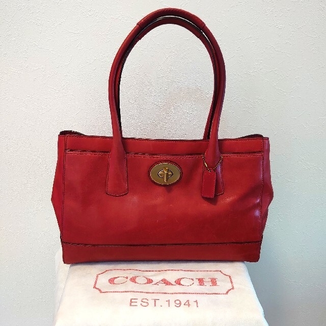 COACH｜コーチ｜マデリントートバッグ｜レッド仕事