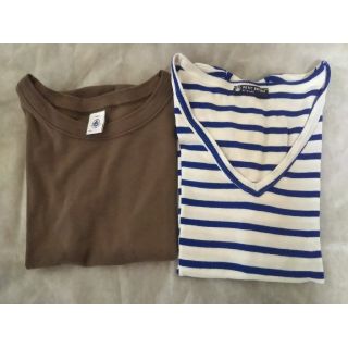 プチバトー(PETIT BATEAU)のプチバトー 半袖カットソー 2枚セット(Tシャツ(半袖/袖なし))